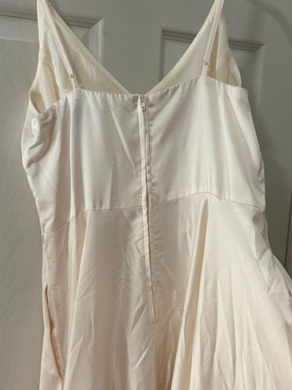 Elegant Cream Maxi Slip Dress